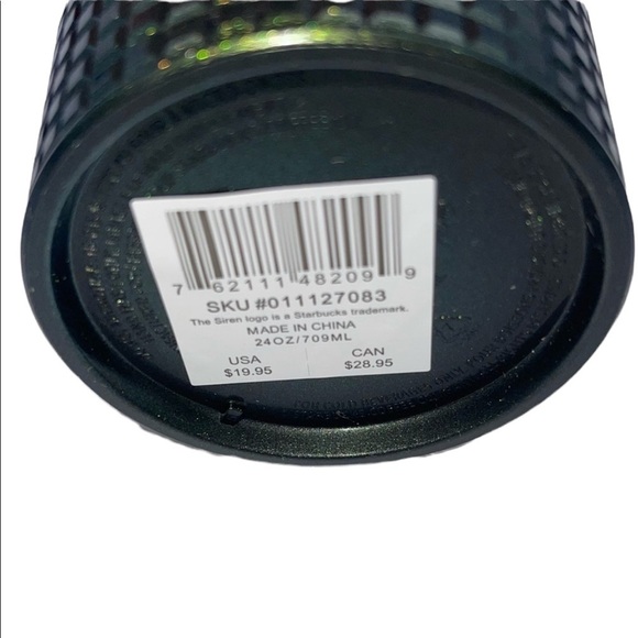 STARBUCKS Holiday 2021 Dark Green Grid Disco Tumbler NWT - Picture 5 of 5